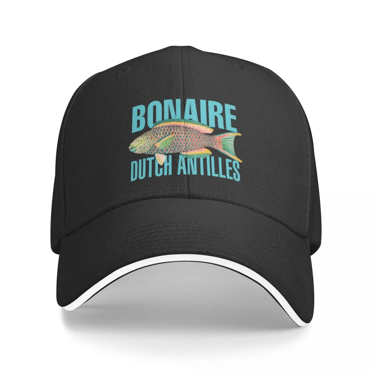 Bonaire Dutch Antilles Vintage Parrot Fish Design Baseball Cap Hip Hop Thermal Visor Rugby Mens Caps Women's