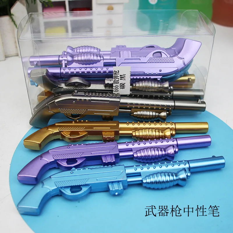 20 Pcs  Cartoon Shotgun Shaped Gel Ink Water Pen Creative Simulation Weapon Stationery Fun Stress Reducing Signature Pen