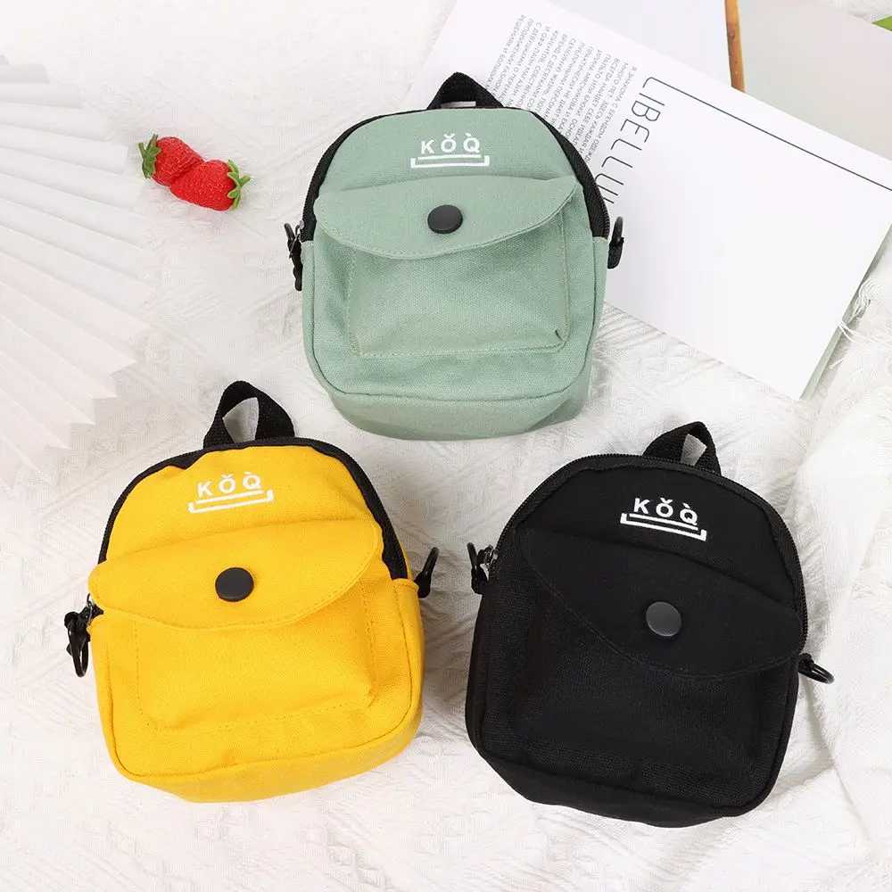 Cute Women Cross Body Bag Canvas Pure Color Tote Bags Zipper Messenger Purses Ladies Shoulder Bag