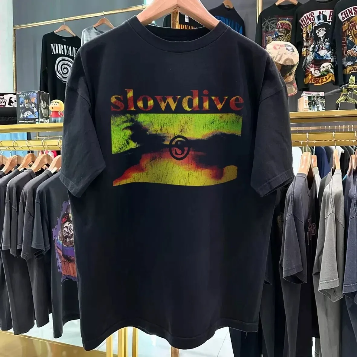 Vintage SLOWDIVE JUST FOR A DAY Short Sleeve Black Color Tshirt S-5XL