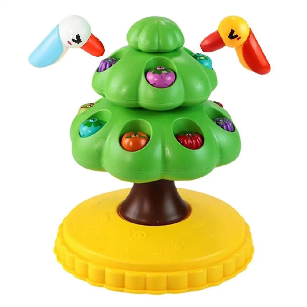 자석식 딱따구리 과일 따기 나무 낚시 놀이 조기 교육 회전식 딱따구리 과일 따기 나무 만화 컬러풀