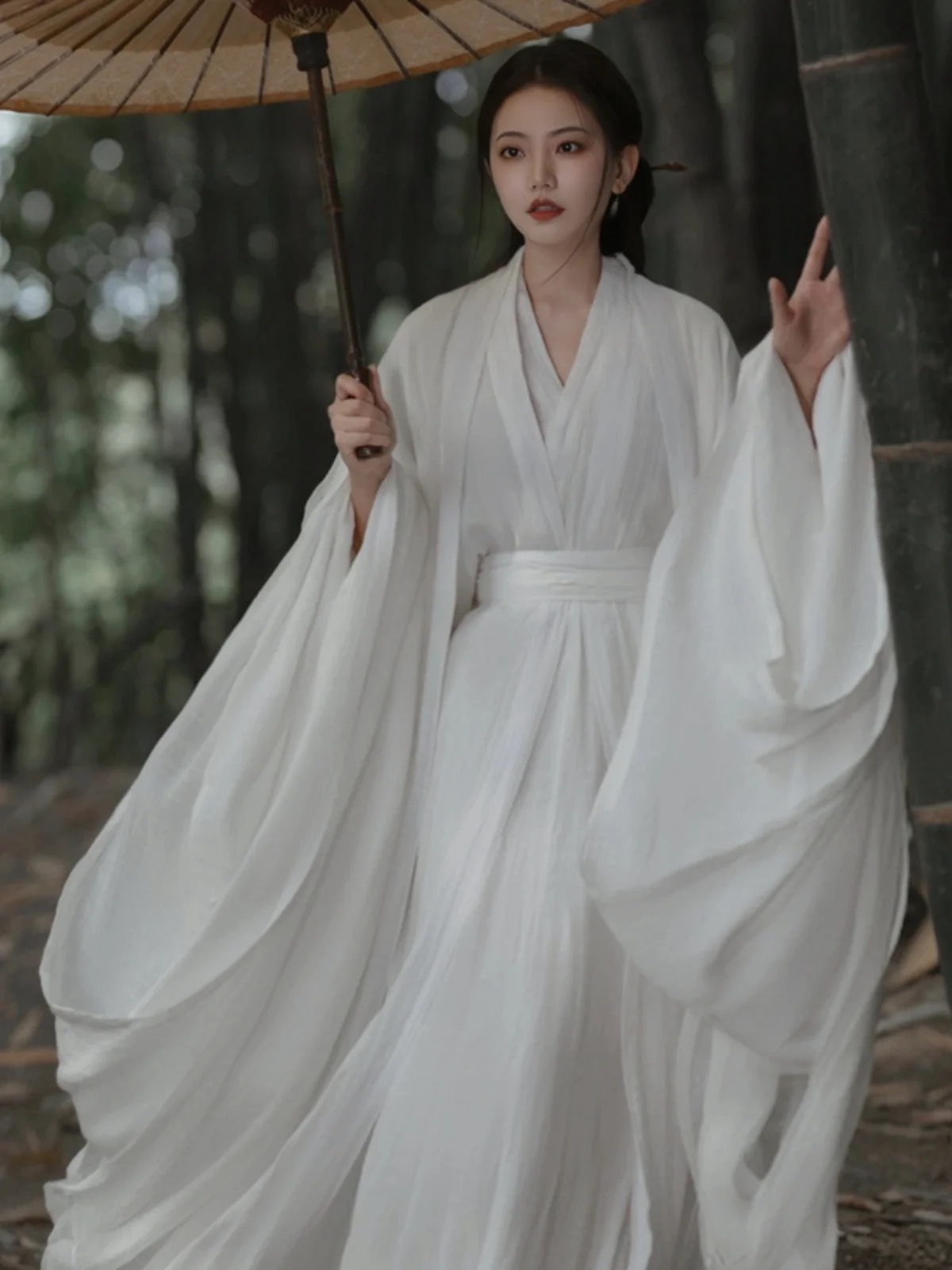 

Hanfu Woman Wei And Jin Dynasties Ancient Dress White Sleeve Flow Fairy Dress Elegant Female Clothes Xianxia