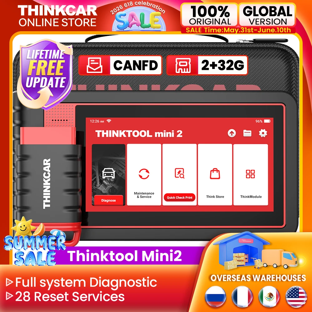 

THINKCAR Thinktool Mini Mini 2 Obd2 Scanner CANFD Car Diagnostic Tool Automotive Diagnosis ECU Coding Obd 2 Diagnost 28 Resets