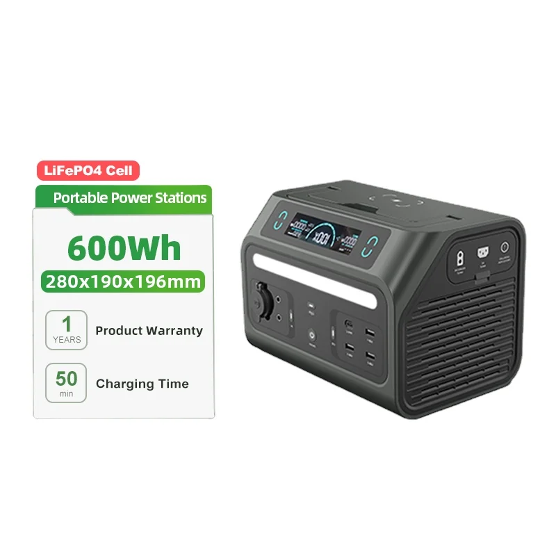 

600Wh 1500W Lifepo4 Cell Portable Power Stations Generator for Camping Power Outage and Emergency