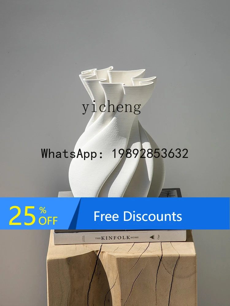 

White Ceramic Vase Simple Creative Flower Arrangement Home Entrance Tabletop Flower Decoration