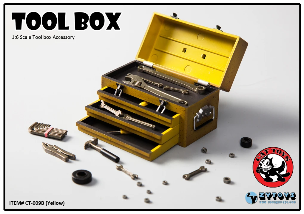 ZYTOYS CT009 1/6 Scale Soldier Hand Tool Box Scene Accessories Model Kit For 12 inch Action Figure Body Toys Gifts