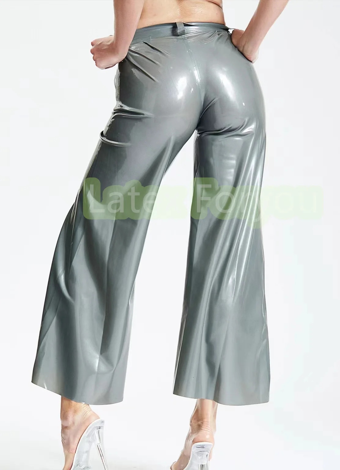 Leggings coupe cloche en Latex naturel, pantalon ample, Sexy, usage quotidien, caoutchouc Gummi, Design Unique, pantalon évasé pour femme