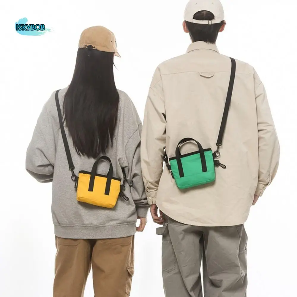 

Zipper Large Capacity Men Crossbody Bag Harajuku Nylon Mobile Phone Pack Korean Style Portable Single Shoulder Bag Travel