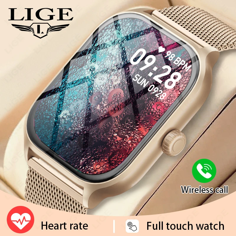 

LIGE X8 Smartwatch Bluetooth Call Heart Rate Monitoring Sport Fitness Bracelet IP68 Waterproof 2.01” HD Smartwatch for Man Women