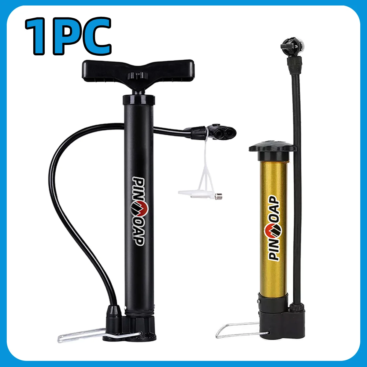 1 Stück Fahrrad-Standpumpe für Rennräder und Mountainbikes, Pedalpumpe, Tragbare Vertikalpumpe, Kraftsparend und Schnelle Aufpumpung, Fahrrad-Zubehör