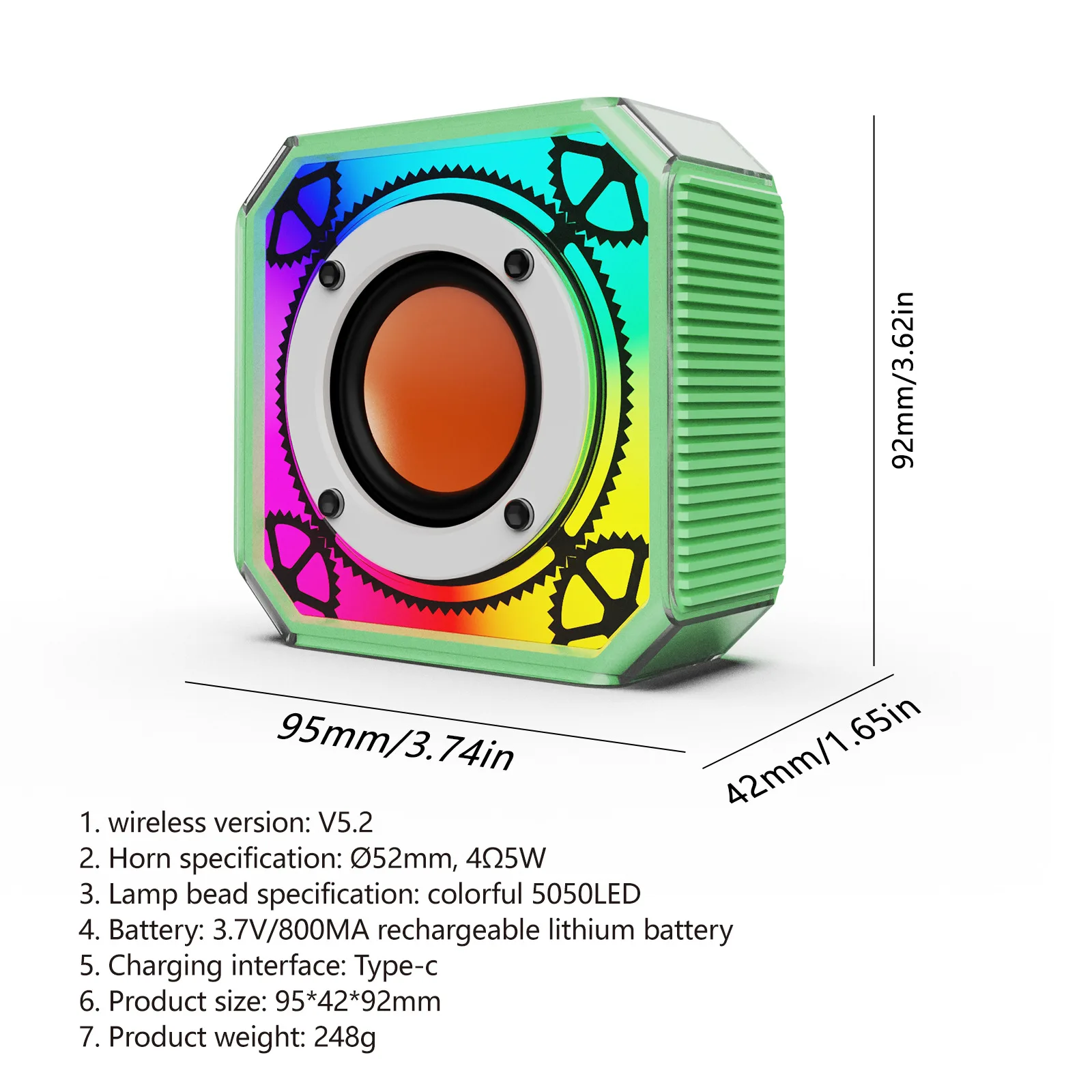 Bluetooth Speaker Color Light with TF Card Outdoor Portable Subwoofer Wireless Multi-function Desktop Mini Mecha Boombox 휴대용스피커