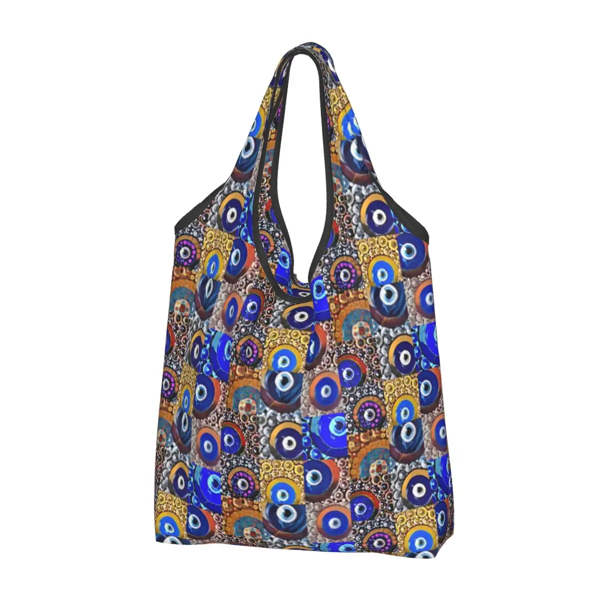 Cute Printing Evil Eye Tote Shopping Bags Portable Shopper Shoulder Amulet Turkish Handbag