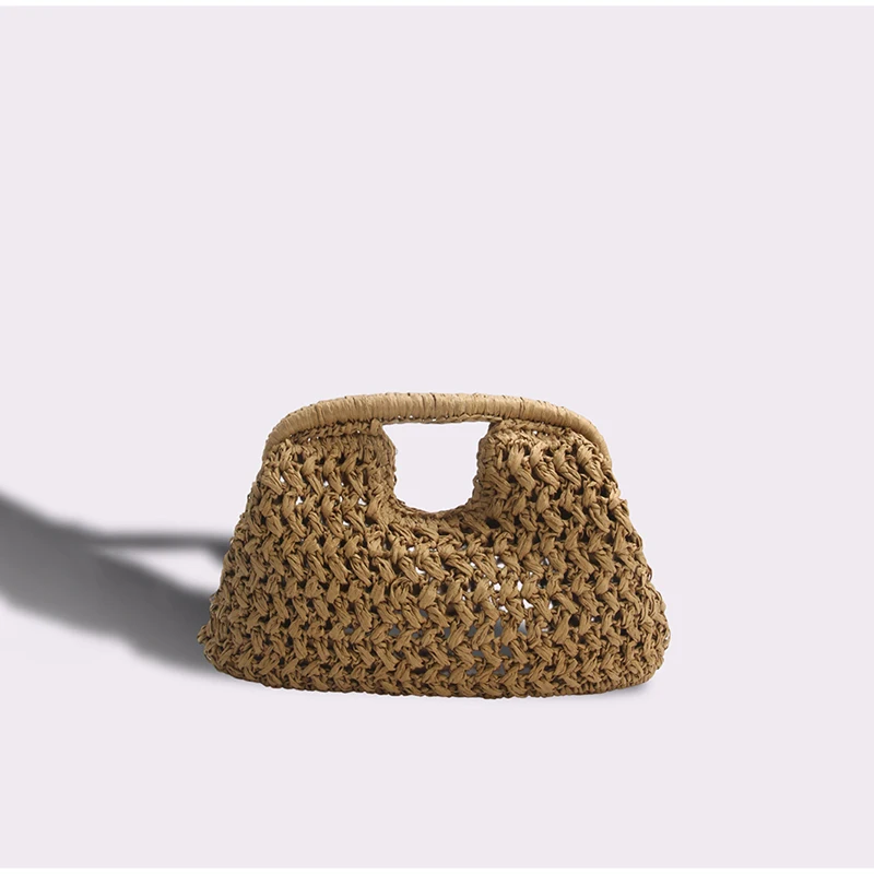 Marke Woven Clutch Tasche Luxus Neue High-end-Meer Urlaub Reise Große Kapazität Stroh frauen Einfache Textur Mode brieftasche – Detail 31