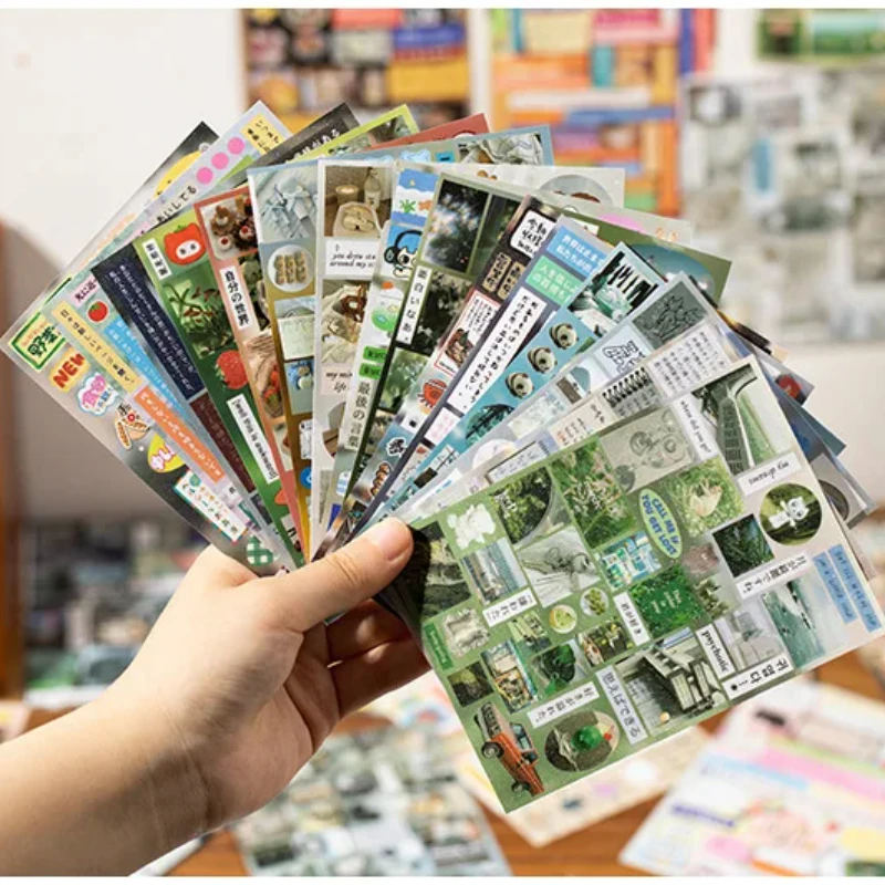 30 sheets/Piece Retro Decorative Sticker Book Kawaii Journal Phone Sticker Kids Gift School Stationery