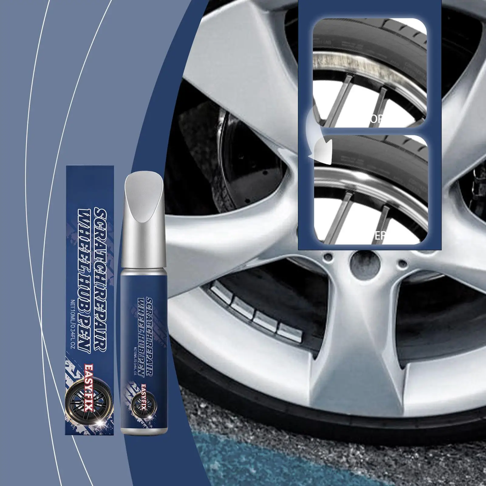 

Краска для колес, 10 мл, прецизионная краска для ремонта царапин, ручка для ремонта царапин на колесах для дома, гаража, мастерской, автомобиля, мелкие повреждения