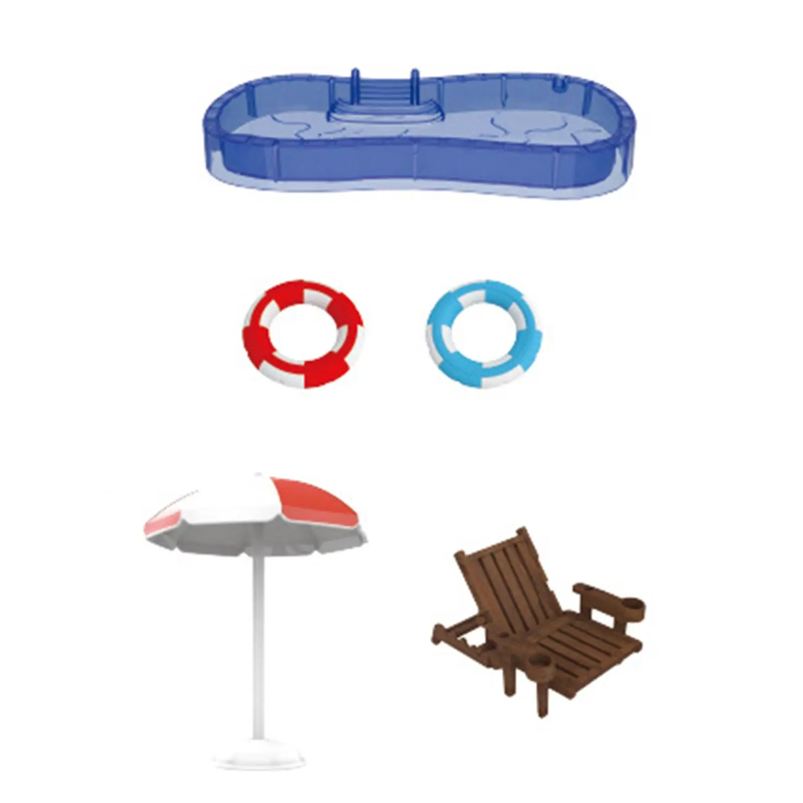 Juego de piscina para casa de muñecas, juguete de simulación, suministros, accesorio