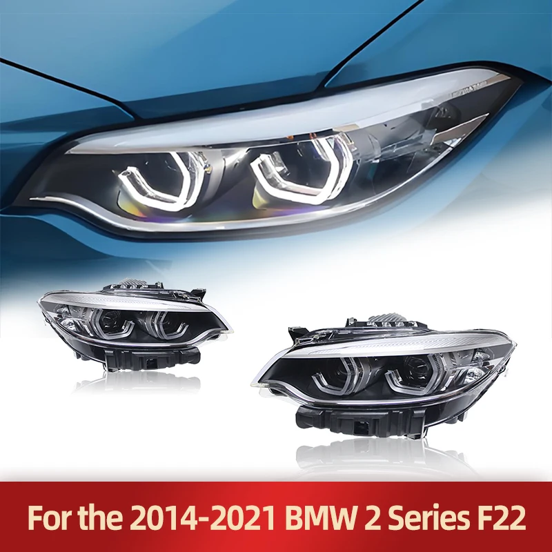 Автомобильные светодиодные фары для BMW 2 серии F22 F23 F45 F46 F87 F44 2014-2021, модифицированные светодиодные дневные ходовые огни в сборе