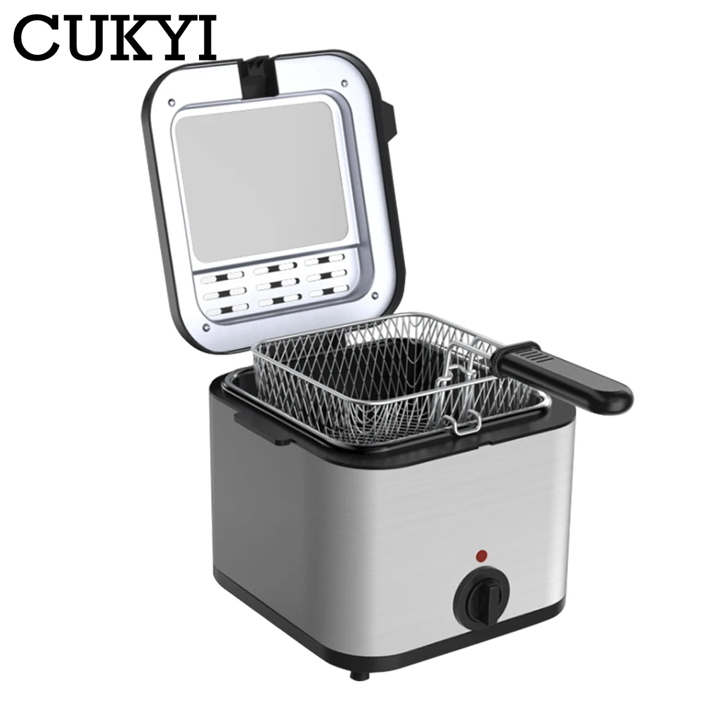 مقلاية كهربائية منزلية/تجارية من CUKYI ماكينة القلي 2.5L مع صانع البطاطس المقلية أداة شواء الدجاج المقلي 110/220 فولت
