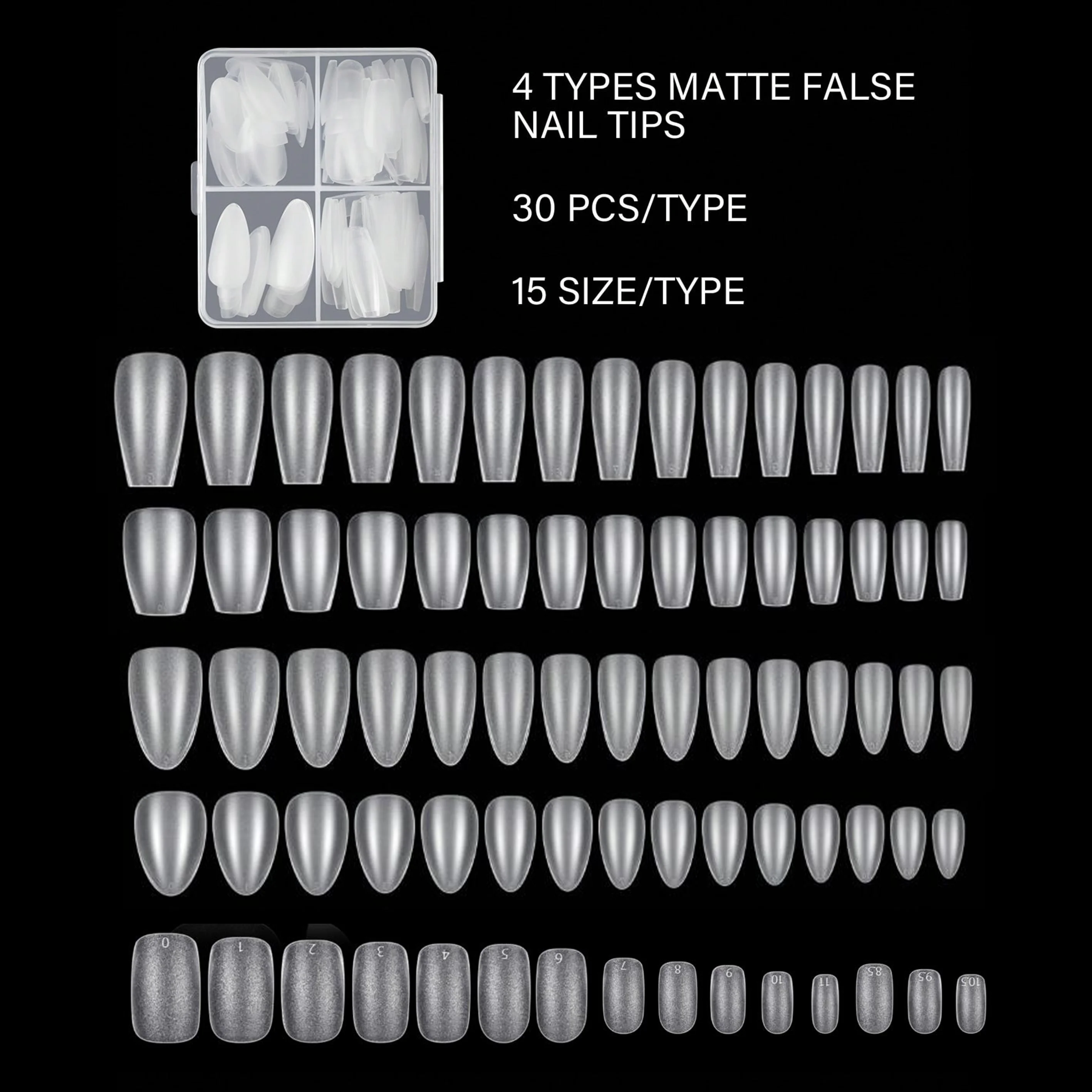 120 verbesserte, matte, weiche Gel-Acryl-Nagelspitzen, nicht filigend, kurzes Oval, kurzes, mittleres Sarg, Mandelform, Acryl-Nagelspitzen,