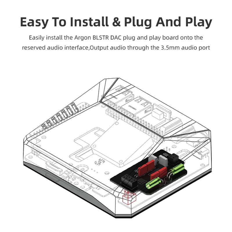 Imagem -06 - Argônio Placa de Som para Argon um Case v3 Kit Blstr Dac Terra Loop Isolador Pcm5122 Pug e Play Expansão 5