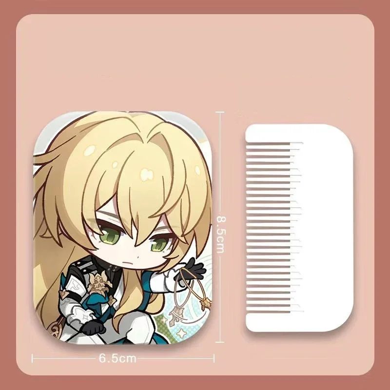 8x6 Honkai Star Rail Specchio per trucco pieghevole su un solo lato Mini tasca leggera da viaggio portatile Anime Cute Girls Kids Rettangolare