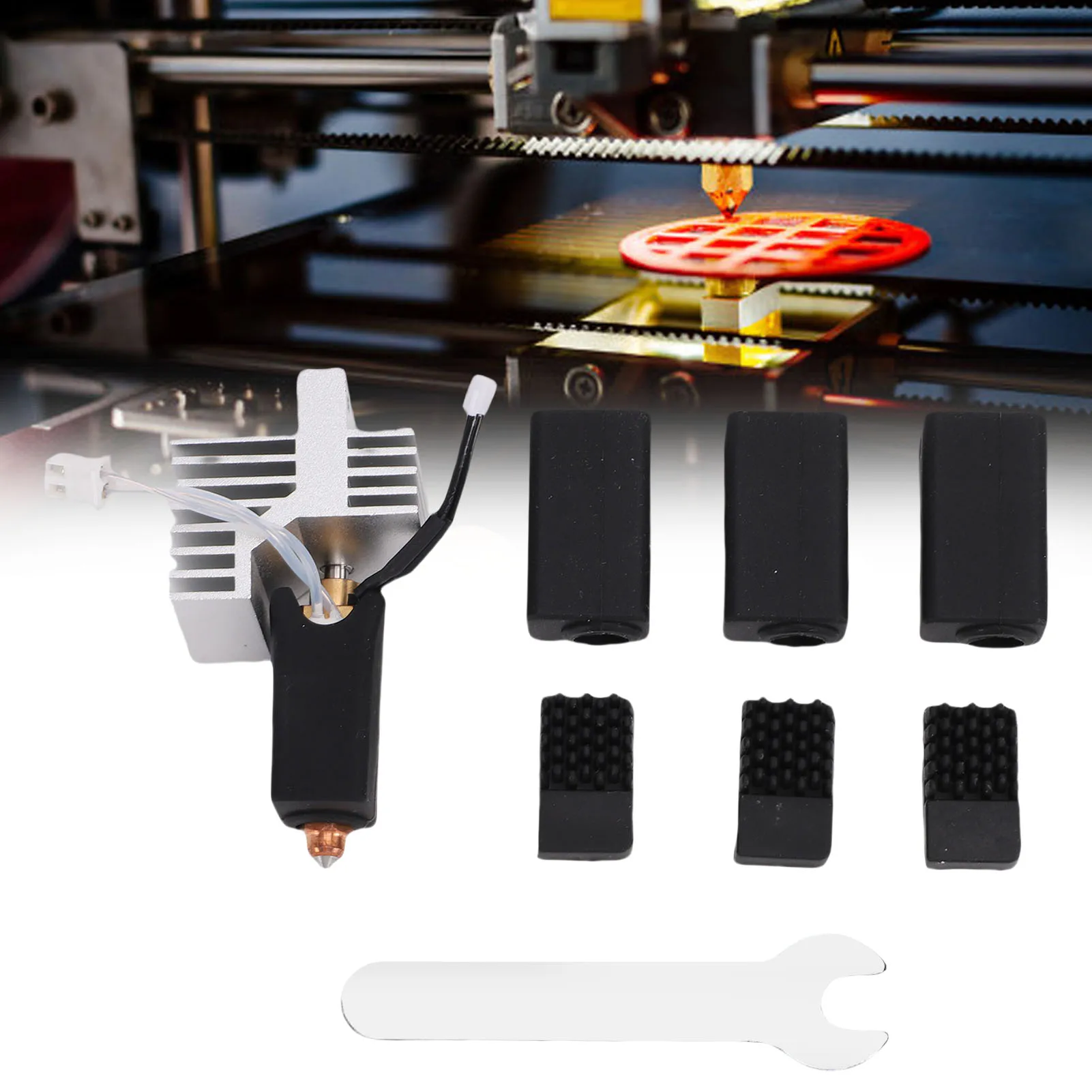 Hotend Kit Fit for Centauri Carbon 3D Printer 0.4mm Copper Hardened Steel Nozzle Upgrade Ceramic Hot End High Heating Efficiency