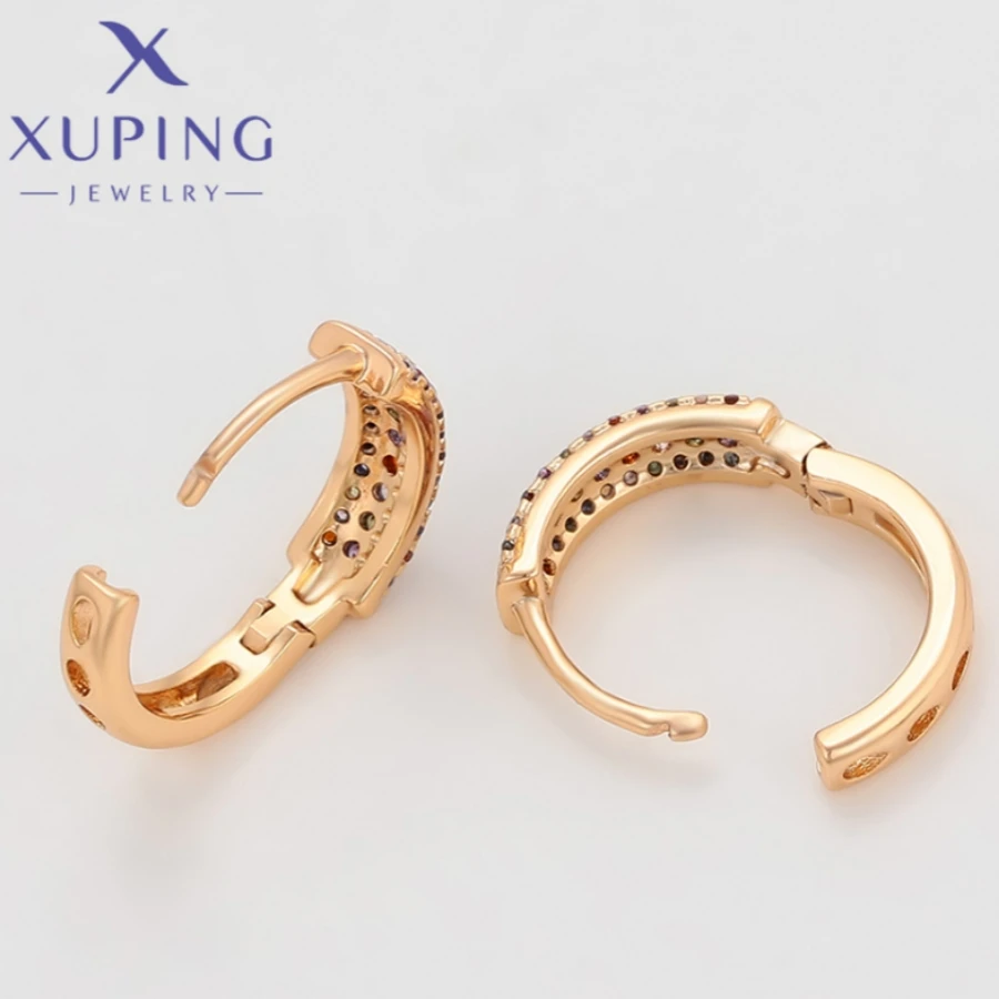Xuping Jewelry New Arrival Gold Color Geometry Elegant Style Earrings for Women Birthday Christmas Party Gifts 14E2410412