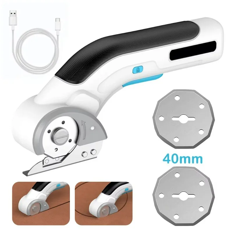 

【Best-selling】Cordless Electric Scissors Rotary Cutter Rechargele Electric Cardboard Box Fric Scissor With Blade For Leather Car