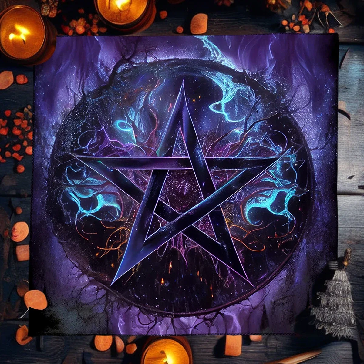 50/75/110/137cm Tarot mat Star Pattern Tarot Tablecloth Party Decoration Tarot Witch Altar Cloth Pagan Table Cloth Astrology