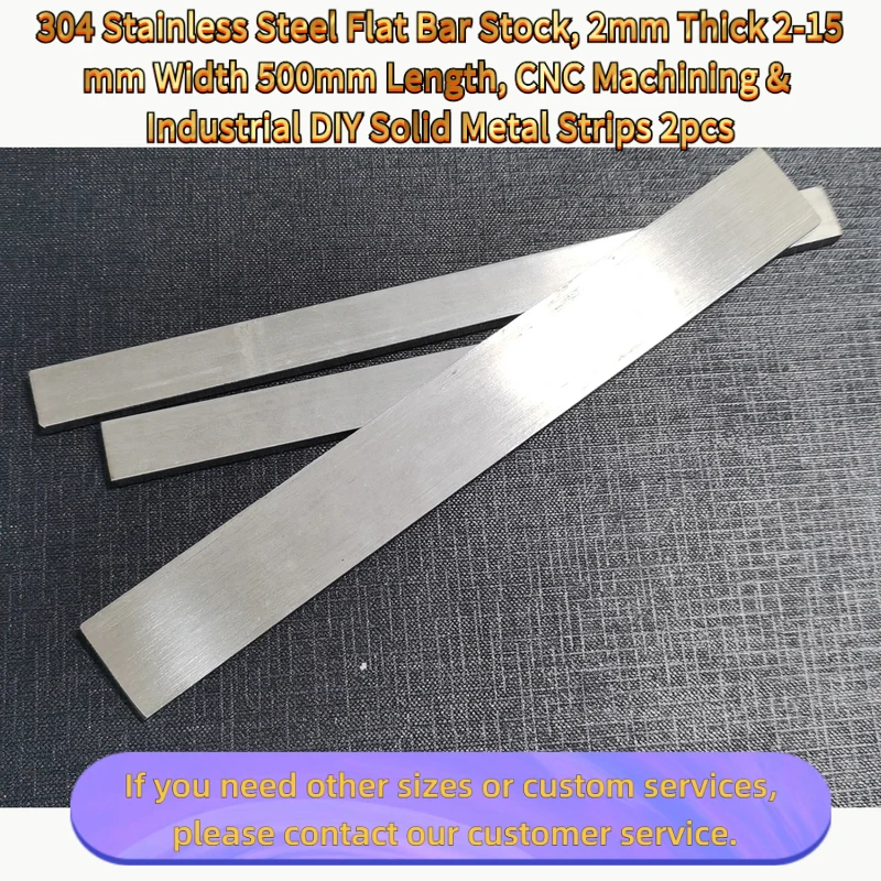 Stainless Steel Flat Bar Stock, 2mm Thick 2-15mm Width 500mm Length