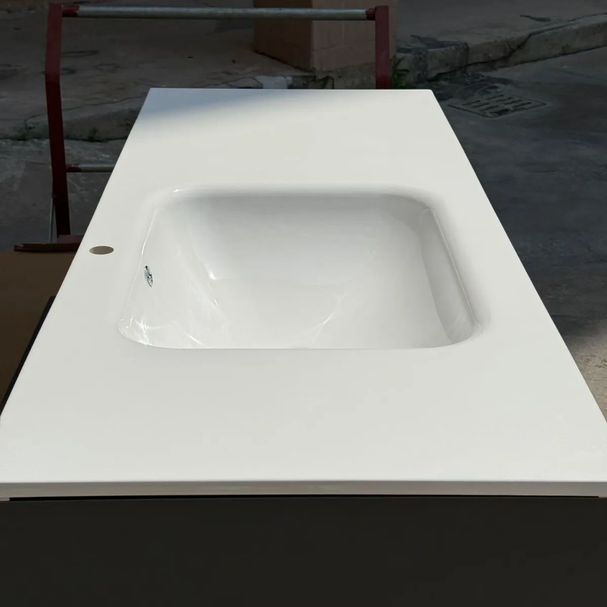 Large size and large capacity single basin without faucet hole, about 1.8 meters basin hand washing table combination