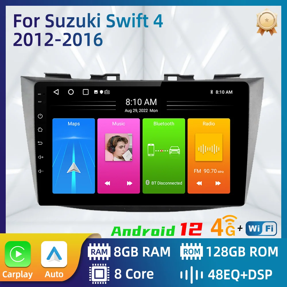 

Car Radio For Suzuki Swift 4 2012 - 2016 2 Din Android Car Multimedia Player GPS Navigation Wireless Carplay Video Stereo