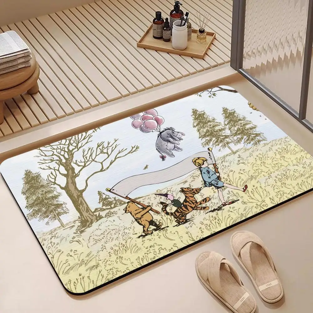 P-Peter Rabbit Floor Mat Diatomite Bath Mat, Quick Dry, Absorbent, Multi-Scene Mat