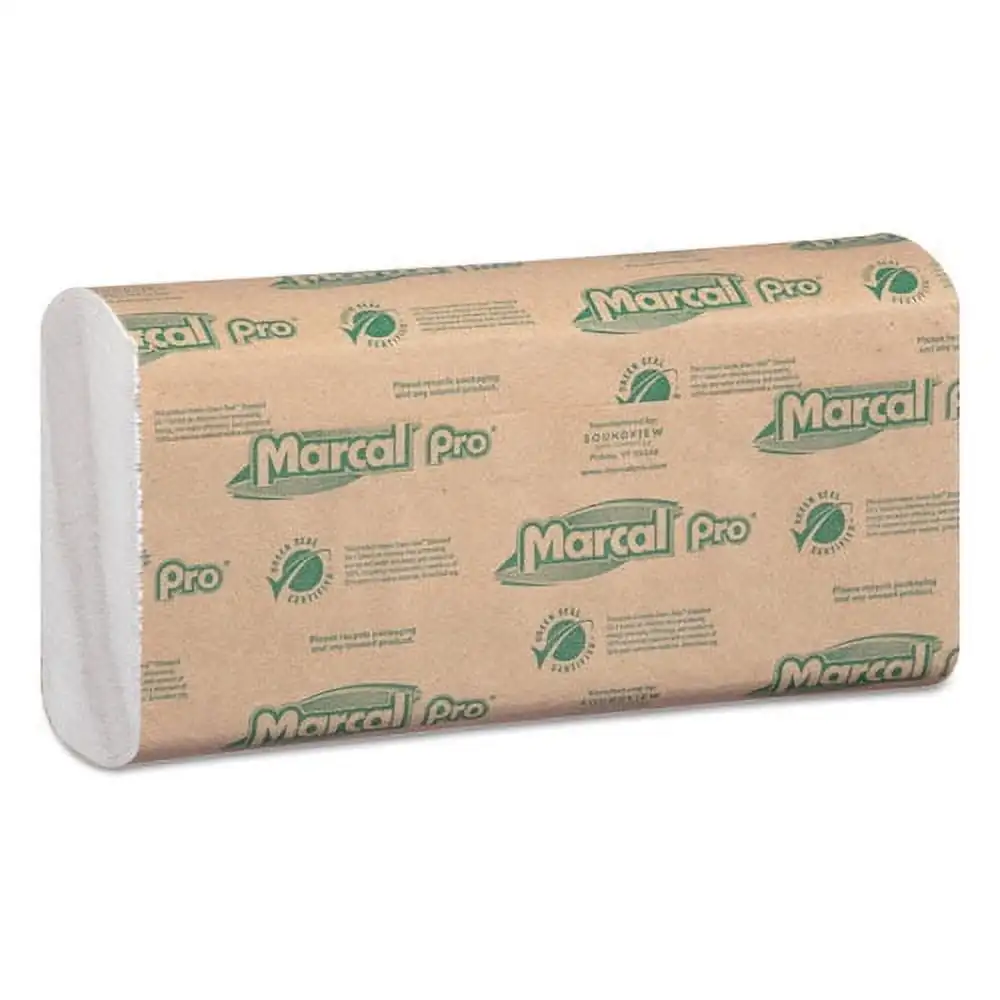 

Pro 100% Recycled Folded Paper Towels, 12 7/8X10 1/8, C-Fold, White, 150/Pk, 16 Pk/Ct -Mrcp100B