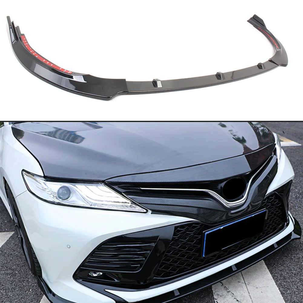 Car Front Bumper Lip Cover Trim For Toyota Camry 2018(Only suitable for SE Version) ABS Plastic 3PCS