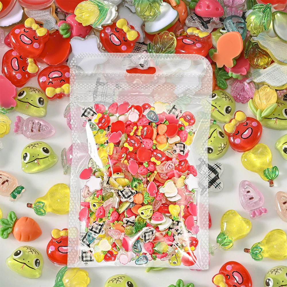 150-200 قطعة مختلطة ثلاثية الأبعاد الفراولة/الجزر/التوليب/الكمثرى/ثعبان مسمار السحر 8/10/12 مللي متر الراتنج الفاكهة والحيوان مسمار الفن لتقوم بها بنفسك مانيكير أجزاء و * &