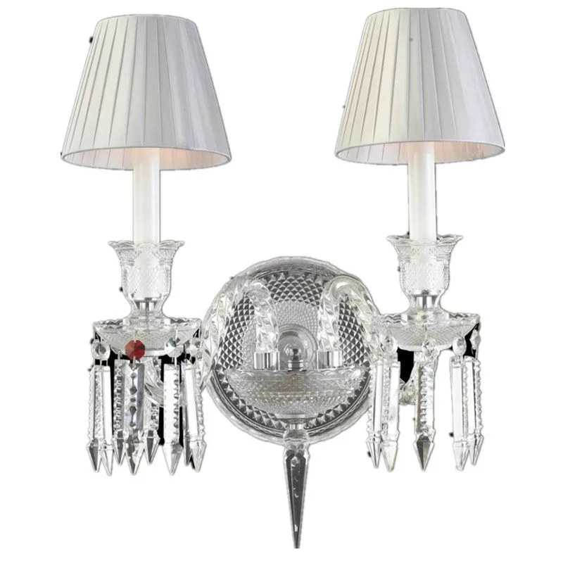 

European style, crystal wall lamp, bedside lamp, modern simplicity, bedroom, living room, water TV wall, aisle