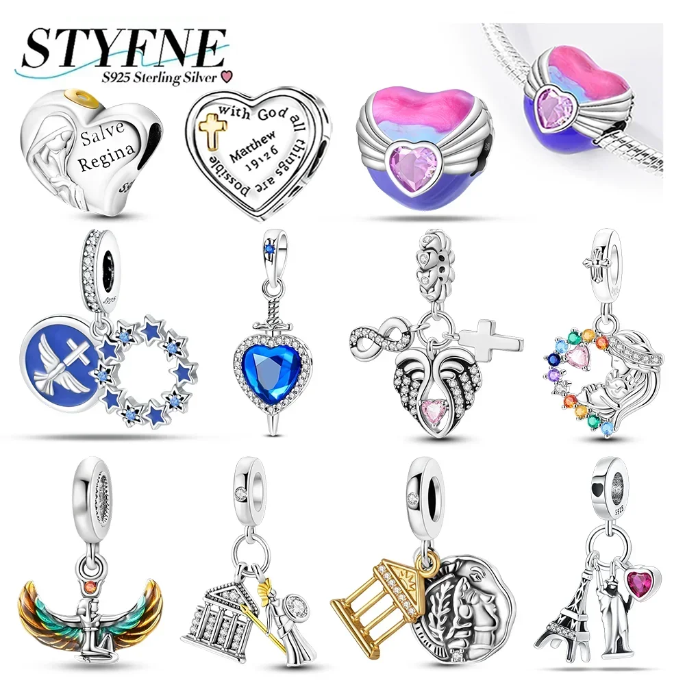 

Elegant 925 Sterling Silver Heart Shaped Beaded Athena Charms Beads Fit Original Bracelet Making Pendant for Women Jewelry Gifts
