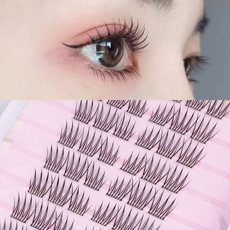 接着剤不要のセクション式上まつげ 韓国アイドルグループ風つけまつげ 1箱60束入り