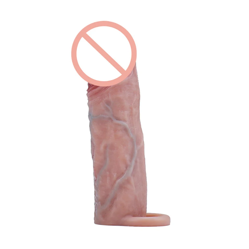 Enlarge Penis Thickened Cover Cock Enlargement Sleeve Big Dick Adult Pleasure Men Sex Toys Reusable Condom Sexy Shop Products