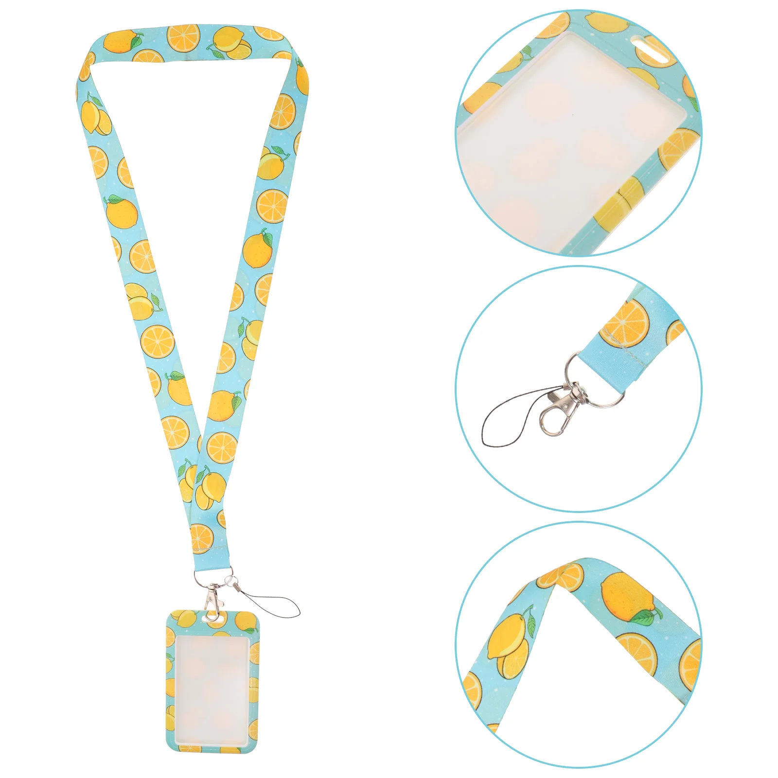 Lanyard Certificate Holder Card with Lanyards for Keys Portable School Keeper Student Id Badge Polyester) Fruit Pattern Sleeve