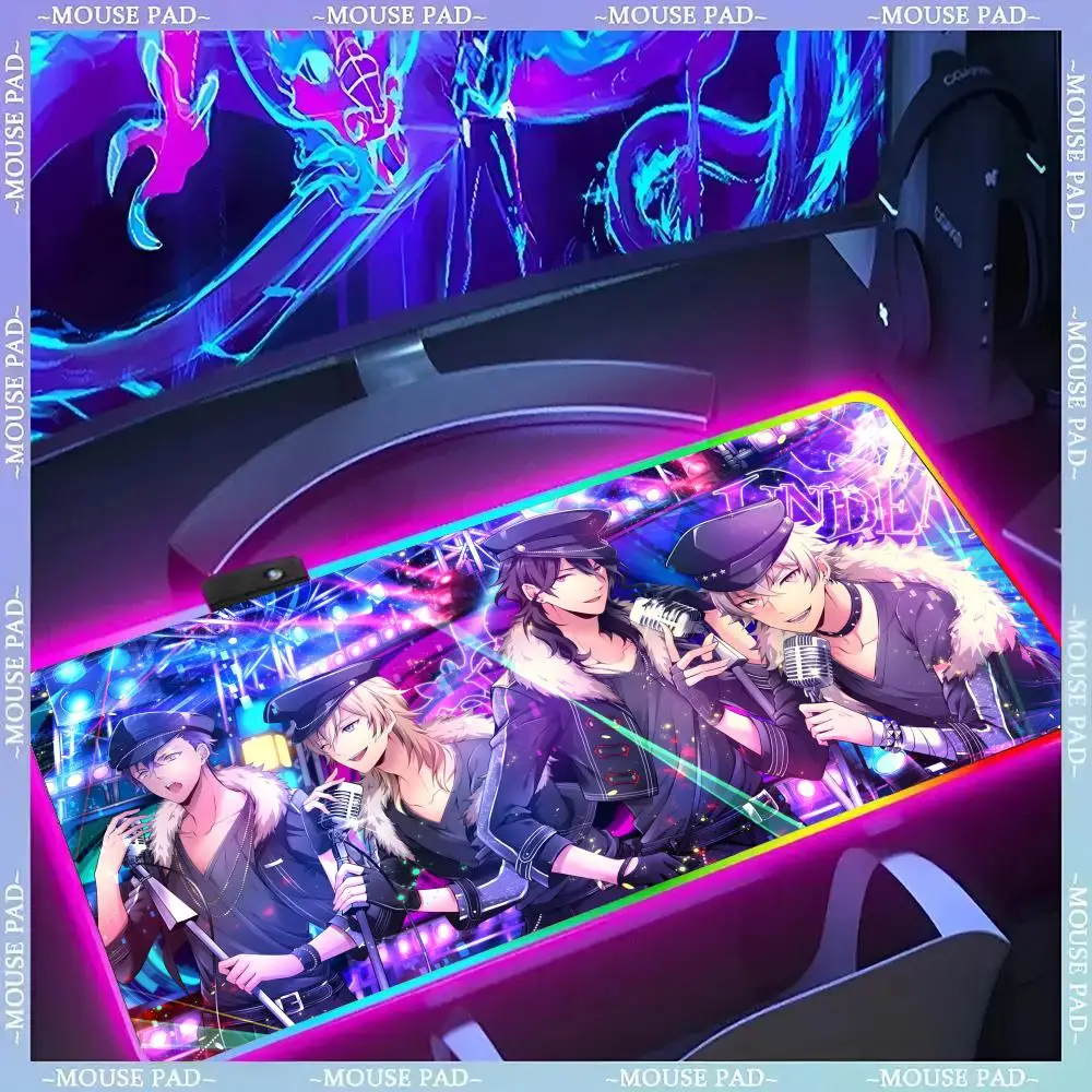 

Ensemble Stars Mouse Pad Gamer Luminescence Led Mouse Pad Gaming Table Rgb Deskmat Keyboard Pc Mousepad