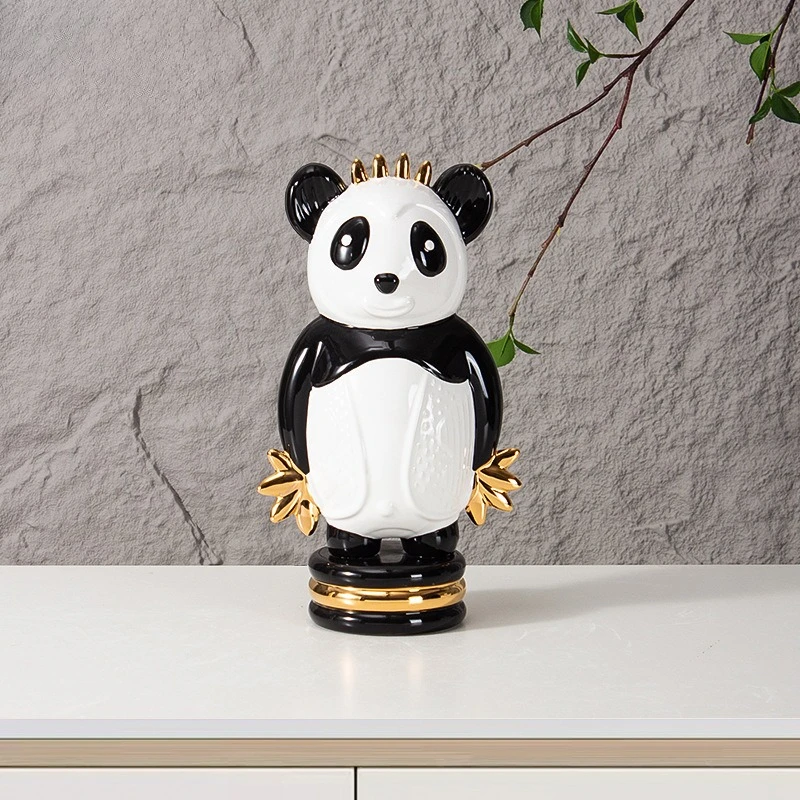 

Modern Simple Panda Ceramic Ornament Advanced Model Children's Room Soft Decoration Craft Home Wine Cabinet