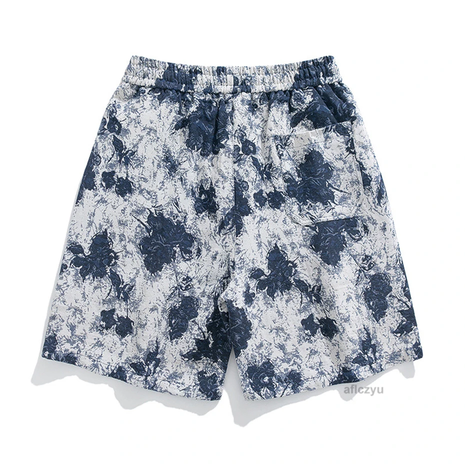 

Summer Beach Shorts Men Hip Hop Streetwear Hawaiian Shorts Fashion Casual Elastic Waist Short Pants Male