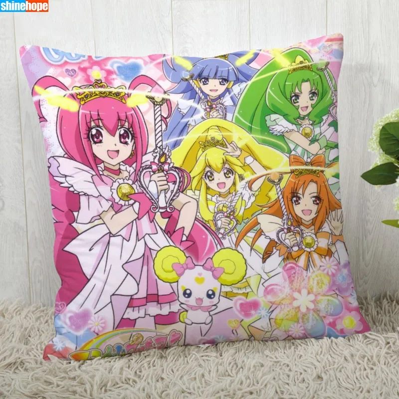 45X45cm Smile Precure Anime Pillow Cover Customize Pillowcase Modern Home Decorative Pillow Case For Living Room 2020.08.17