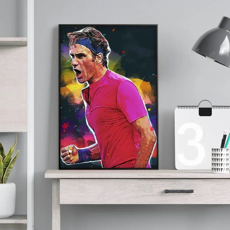 Famous Tennis Players Roger Federer Rafael Nadal Posters Canvas Painting Sport Pop Wall Art For Living Room Home Decoration