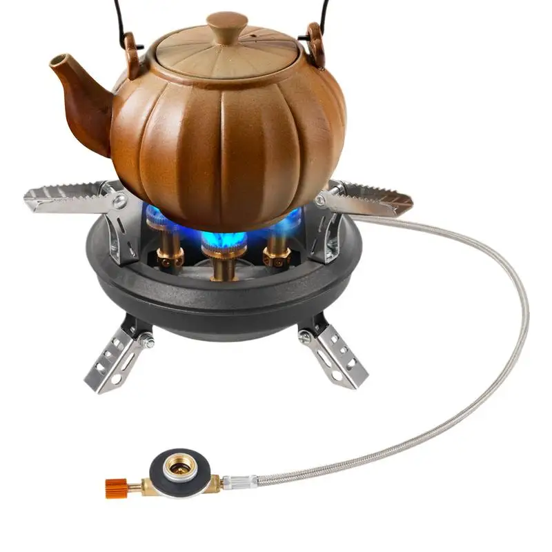 

Camping Stove 16000W Foldable Outdoor Stoves For Cooking 5 Burners Camp Cooking Gear For Outdoor Travel Hiking Fishing Hunting