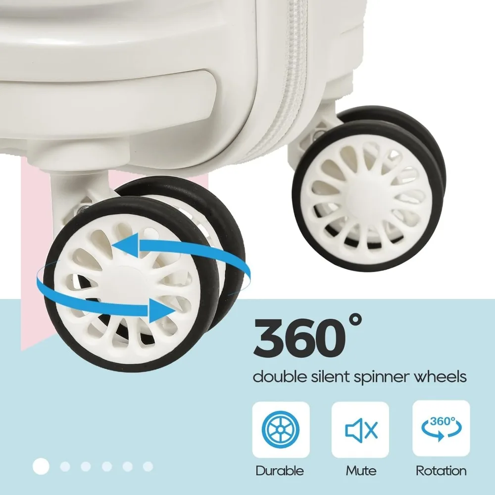 Conjunto de bagagem giratória de casca dura expansível com travas tsa, mala de mão de 22 polegadas