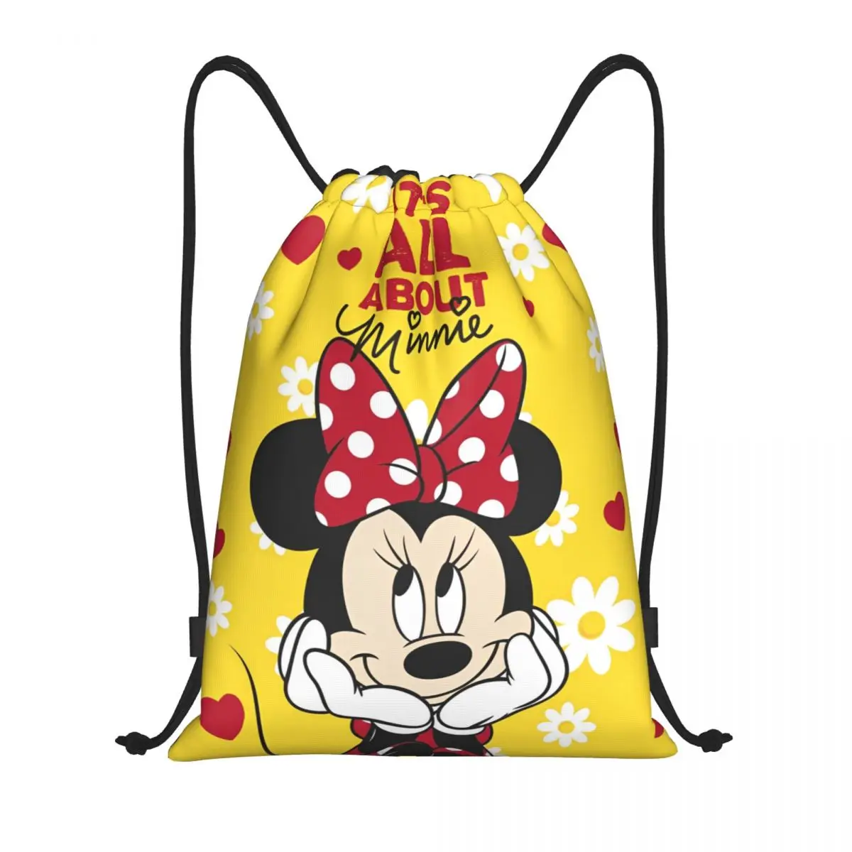 

Cartoon Cute Minnie Mickey Mouse Drawstring Backpack Sports Gym Bag String Sackpack for Yoga