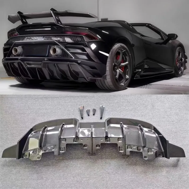 

Для Lamborghini Huracan EVO настоящий сухой задний бампер из углеродного волокна, диффузор для губ, сплиттеры, спойлер, задние автомобильные аксессуары, комплект кузова